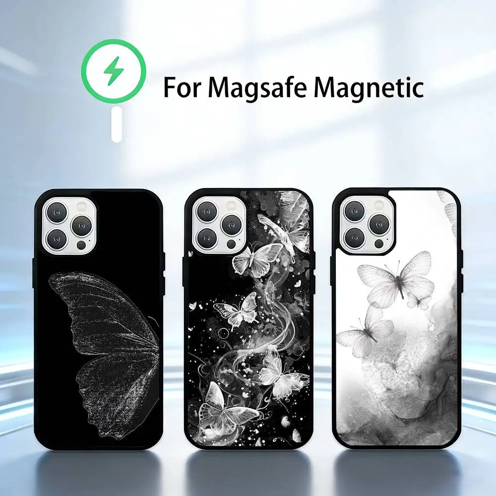 

B-Butterfly elements Phone Case For iPhone 14,16,15,13,17,12,Plus,Pro,Max Magnetic For Magsafe Frosted Cover