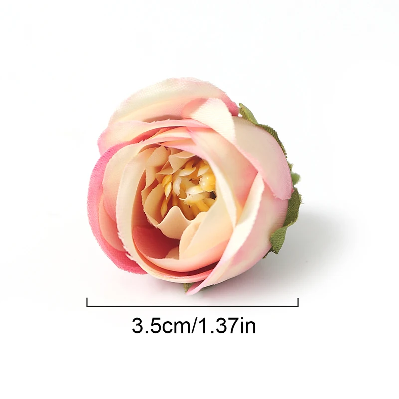5/10/20 قطعة الزهور الاصطناعية الوردية 3.5 سنتيمتر رؤوس زهرة وهمية للمنزل Dceor حديقة الزفاف الديكور Carft بها بنفسك Carft الهدايا اكسسوارات #6