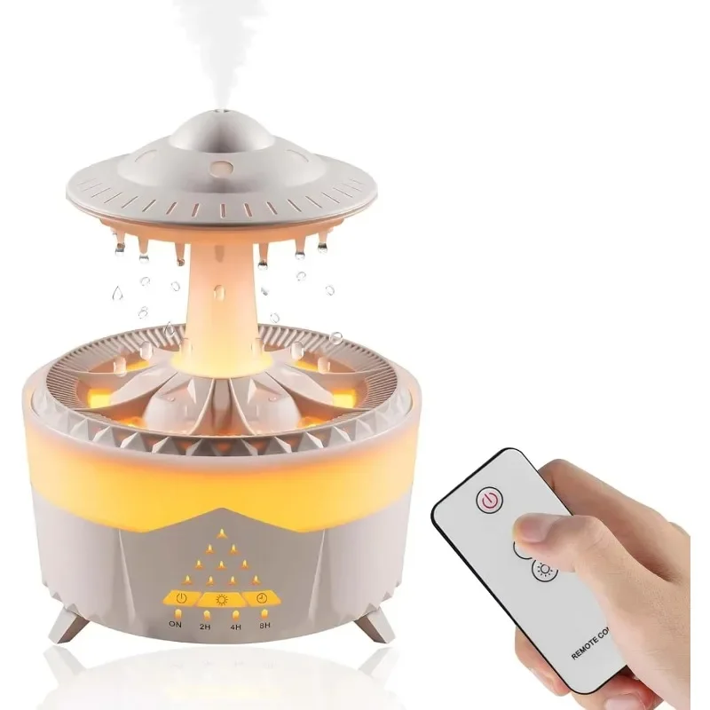 

UFO Air Humidifier Rain Cloud Aroma Diffuser Raindrop Remote Control Night Light Control Mushroom Diffuser