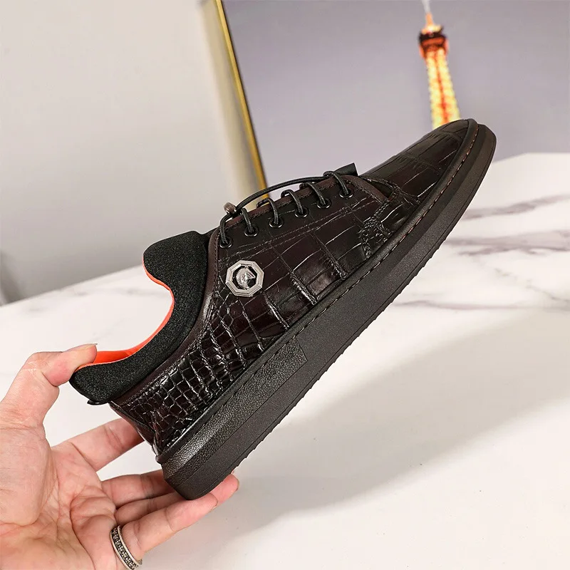 New Coffee Colored Belly Leather Suede Board Shoes Cowhide Lining Men\'s Casual Shoes Wear-resistant Sole Loafers Oxford Sneakers