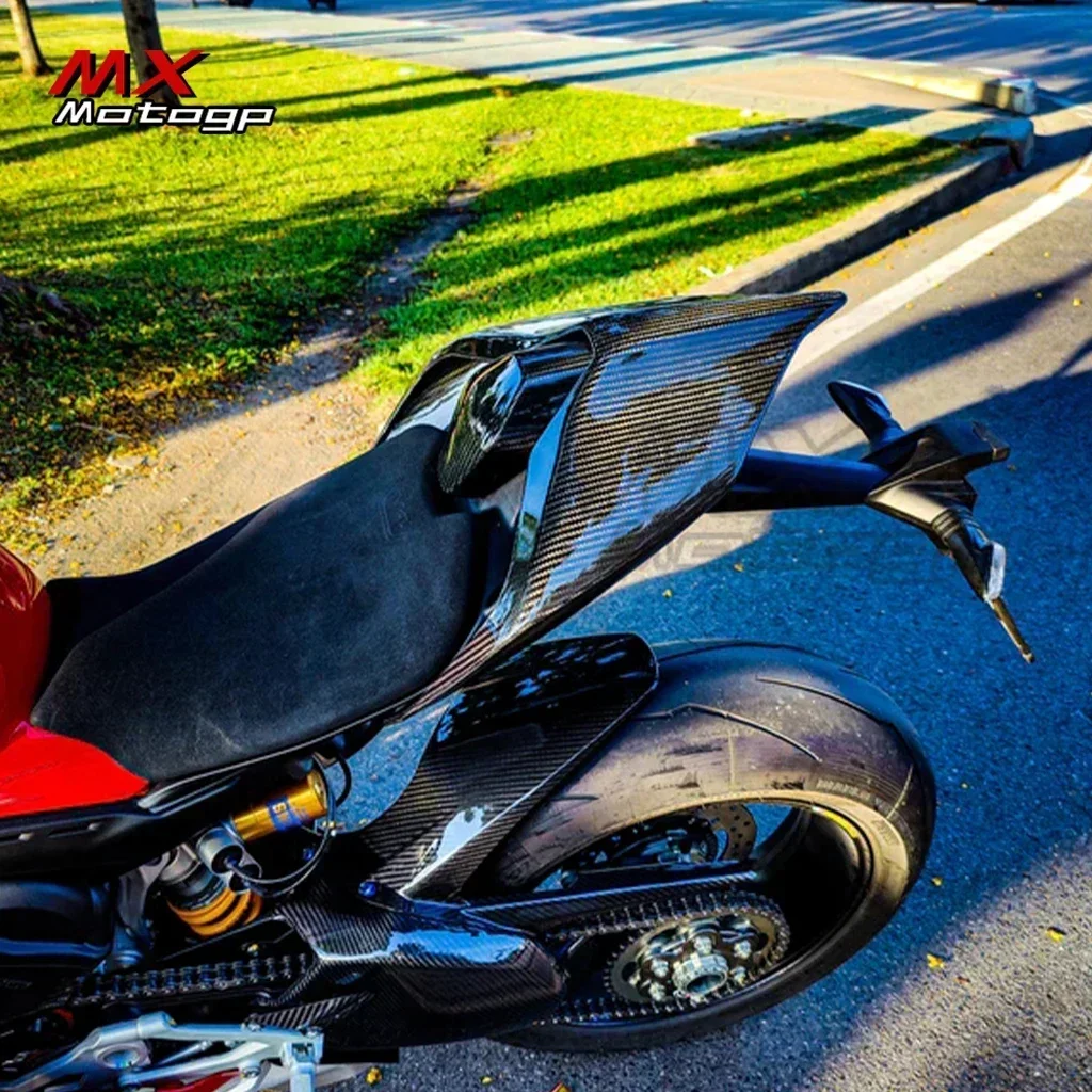 Motorcycle Carbon Fiber Rear Hump Cowl Tail Seat Cover Fairing Kit For DUCATI Panigale V4 V4S V4R V2 Streetfighter 2018-2024