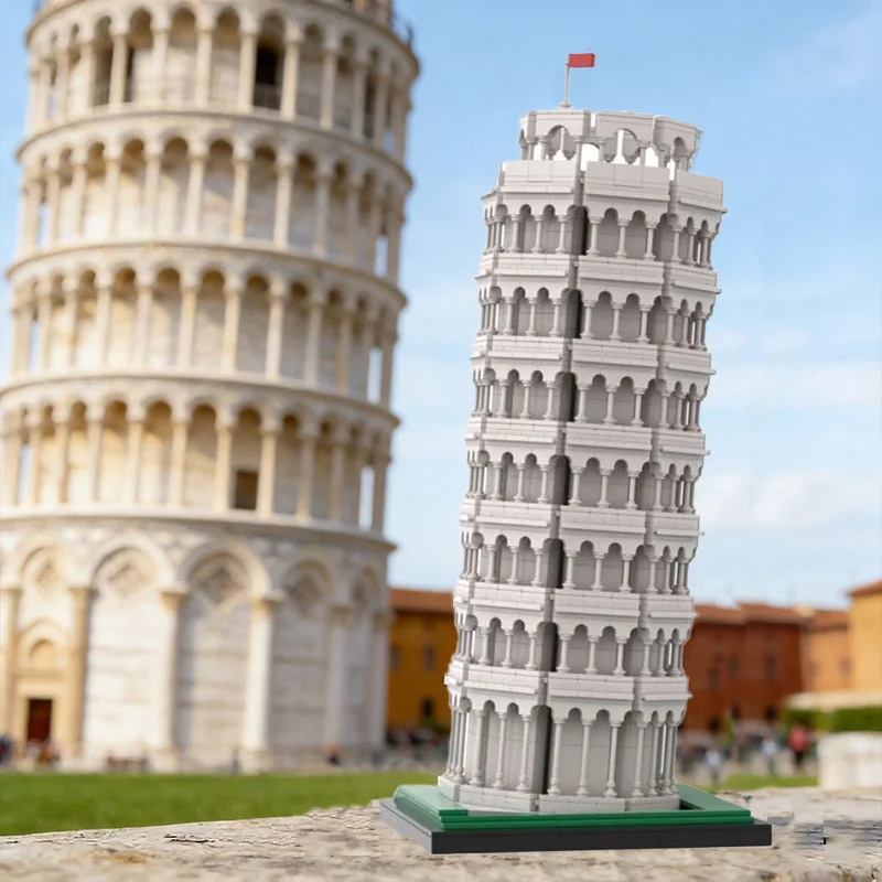 2456 PCS Modular Building Leaning Tower of Pisa MOC Customize Modular Building Block Educational Kids DIY Boy Toy Birthday Gift