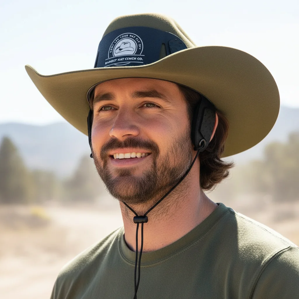 

Portable Solid Color Cowboy Hat Cinch Detachable with Lanyard Hat Rope Keychain Hat Strap Hat Accessories