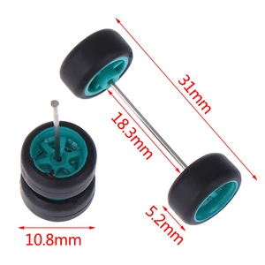 Alta Qualidade 6PCS 1:64 Rodas Para Hotwheels Com Borracha Modelo de Pneu Car Modified Parts Racing Vehicle Toys New 4Colors 12 principais vendas pneus de borracha pra miniaturas - №7