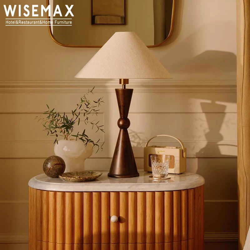 WISEMAX FURNITURE moderne classique chambre chevet veilleuse lampes salon bureau Art Base en bois lampe de Table pour la décoration intérieure