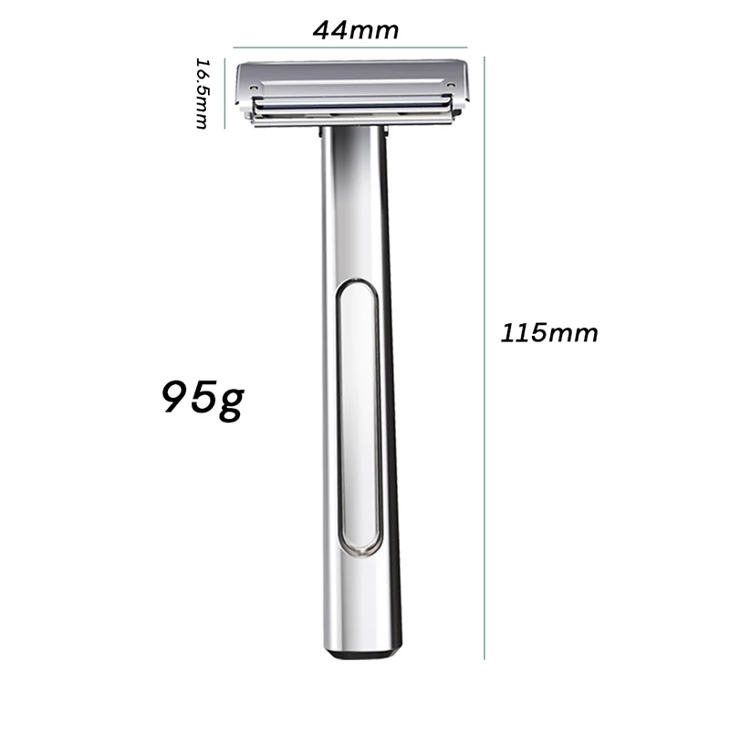 Whityle 20T Glide Pro 4D Super zweischneidiger Sicherheitsrasierer mit halber Klinge und Reise-Aufbewahrungstasche aus Leder für die Pflege von Männern – Detail 5