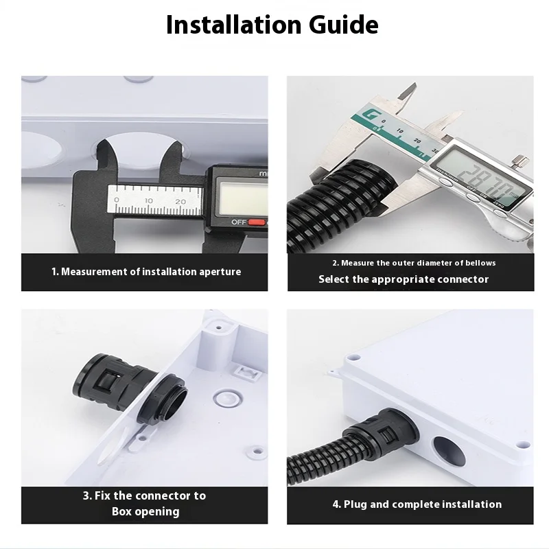 20/50/100PCS Corrugated Pipe Connector Plastic Hose Connector Cable Pipe Protection Connector