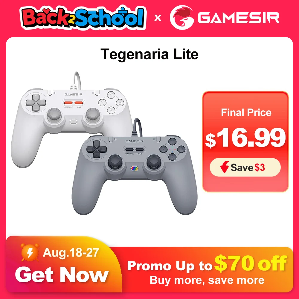 Controller Gamesir TEGENARIA T3 Lite Controlla Mandos Para PC Nintendo Switch 1 e 2 Gamepad cablato Android Effetto Hall Design retrò