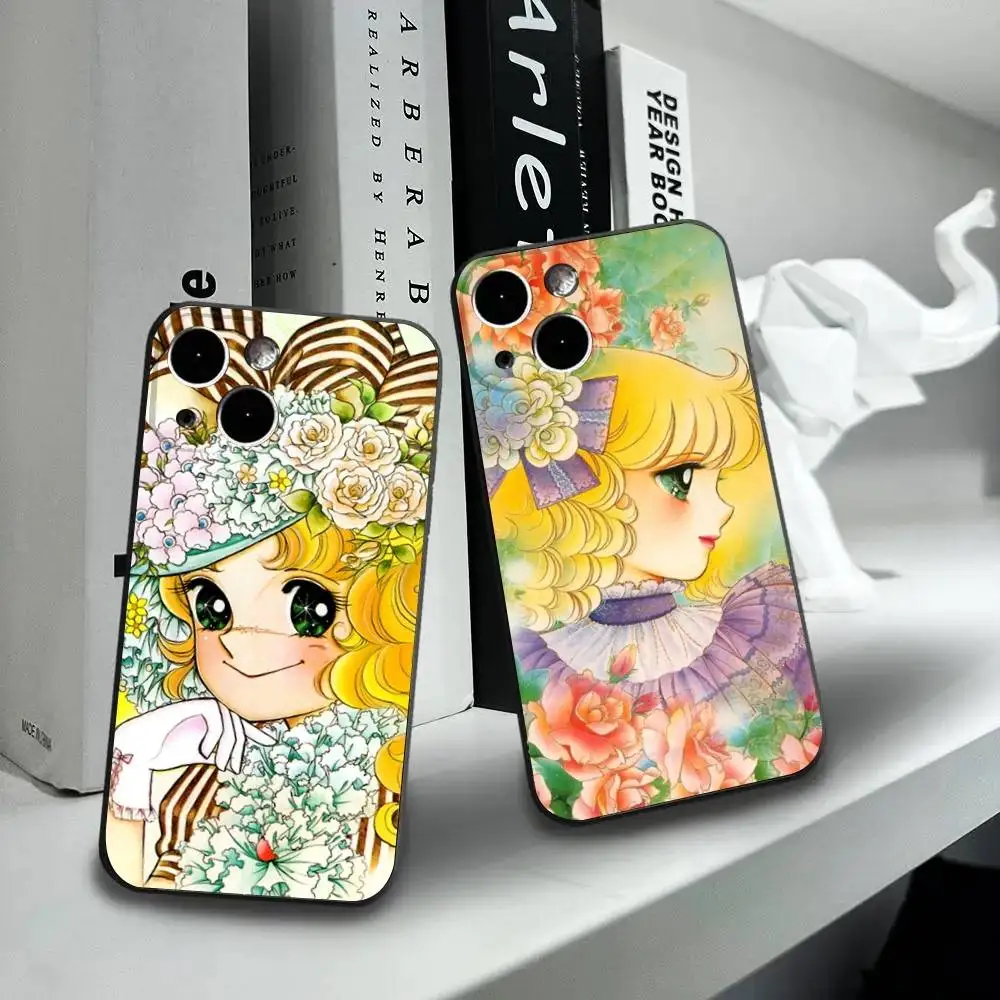 

Candy candy anime Phone Case For iPhone16,15,14,13,12 Mini 11 Pro XR,X,XS,MAX 7,8 Plus Silicone Cover Soft Black