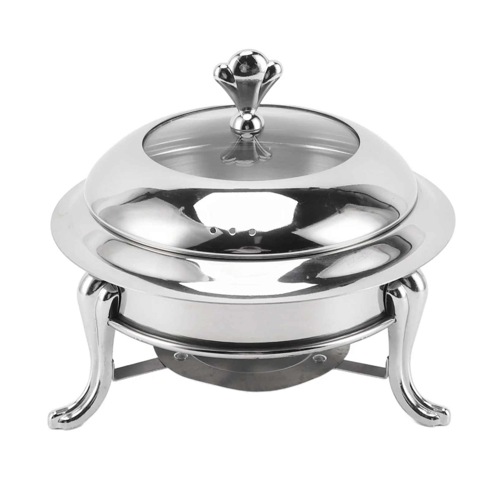 

Chafing Dish Buffet Set Round Buffet Warmer With Lid Stainless Steel Fuel Heating Portable Catering Server For Wedding Banquet