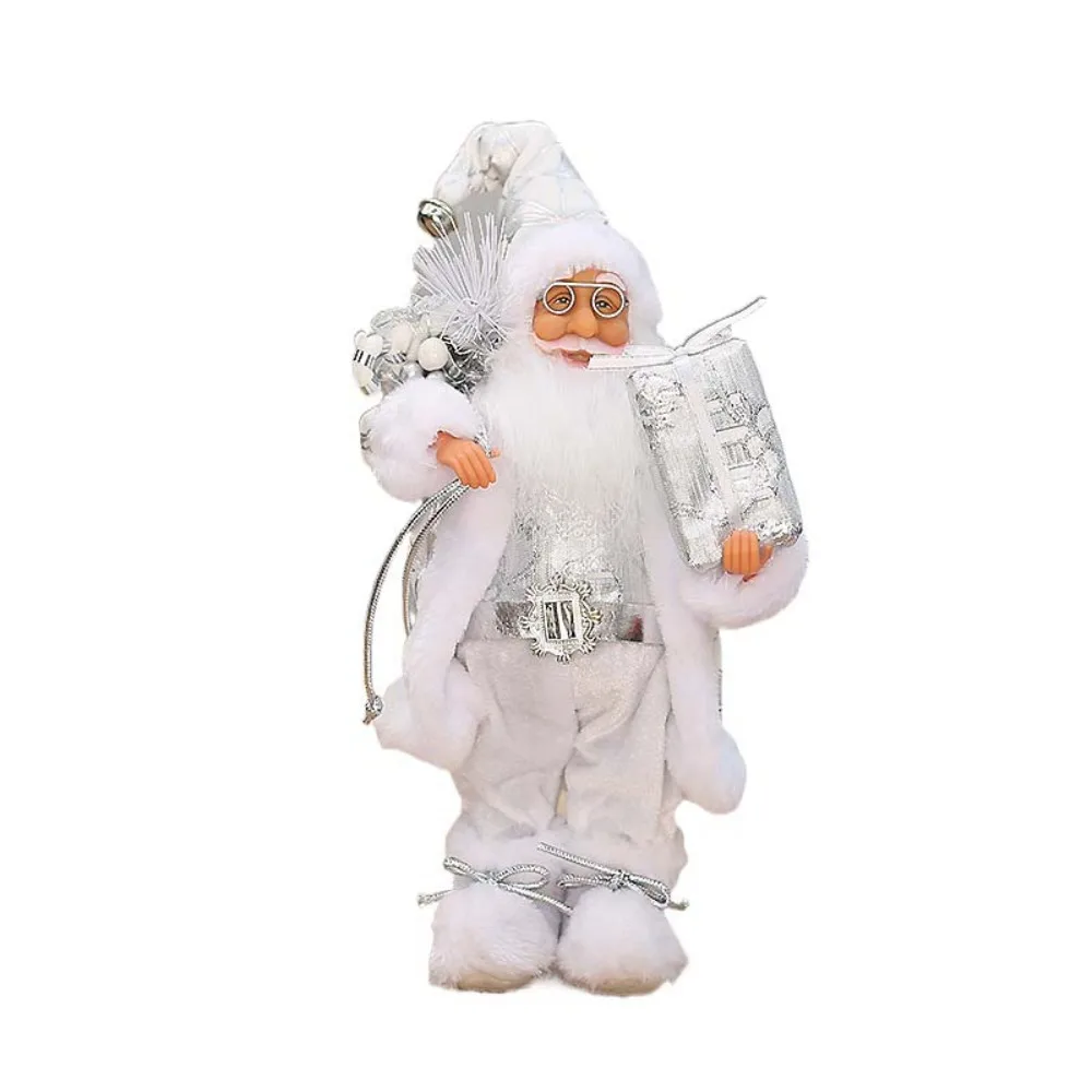 

Santa Toy 12 in Santa Doll Wear Glasses Standing Santa Claus Figurine with Gift Bag Christmas Ornaments Kids