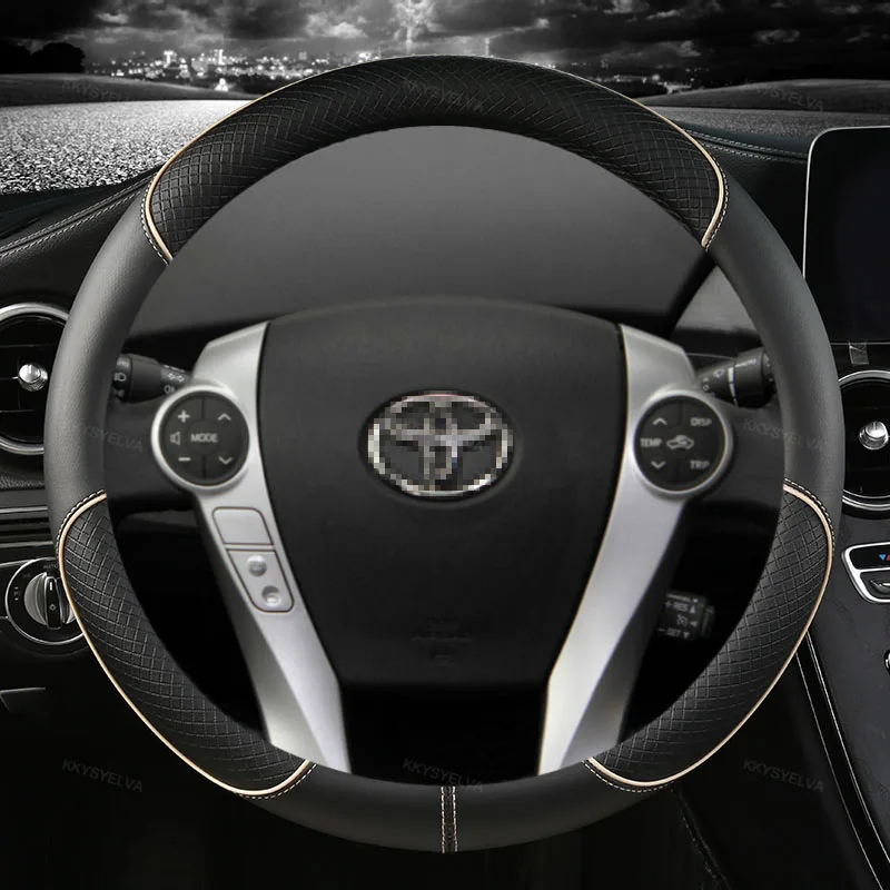 Microfiber Leather Car Steering Wheel Cover For Toyota Prius 30 20 Prius V Prius C Prius Prime Massage Auto Accessories