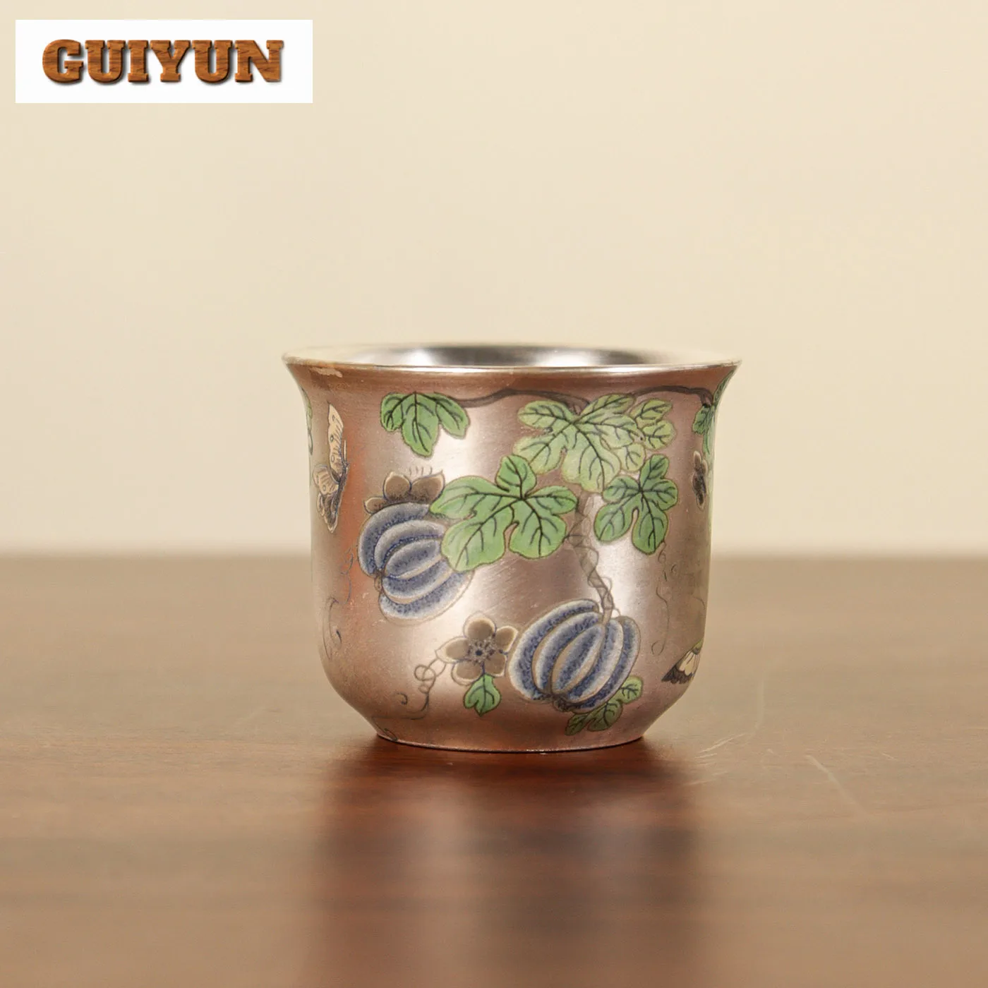 

70ml 999 Pure Gilt Silver Teacup Handmade Tea Bowl Tea Pair Tea-tasting Fragrance Cup Chazhan Master Cups Teaware Supplies Gift