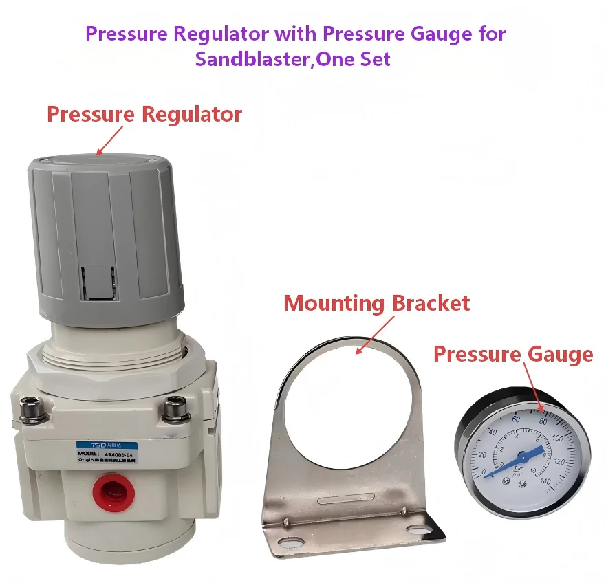 

Один комплект регулятора давления с манометром для пескоструйного аппарата