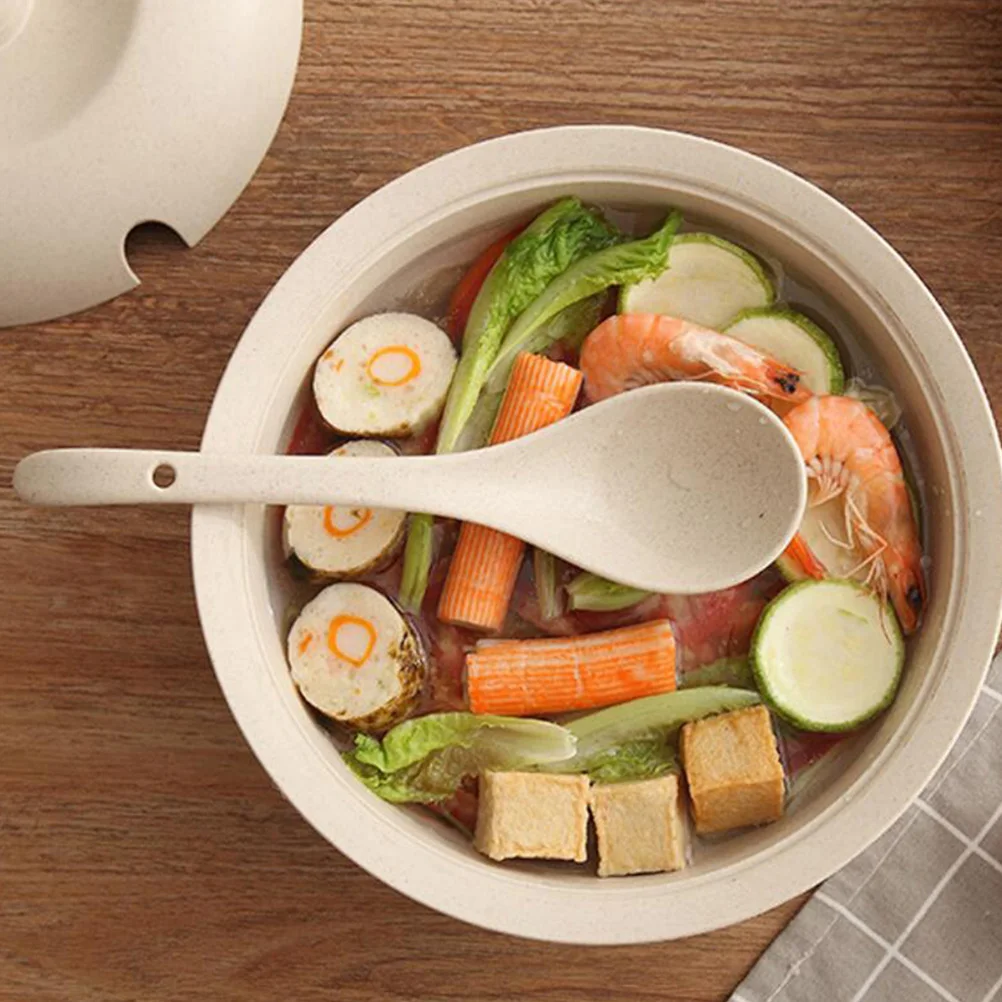 

Wheat Straw Soup Pot Anti-Scald Set with Lid Spoon Food Grade Safe Soup Bowl Perfect Home Use Wheat Straw Bowl