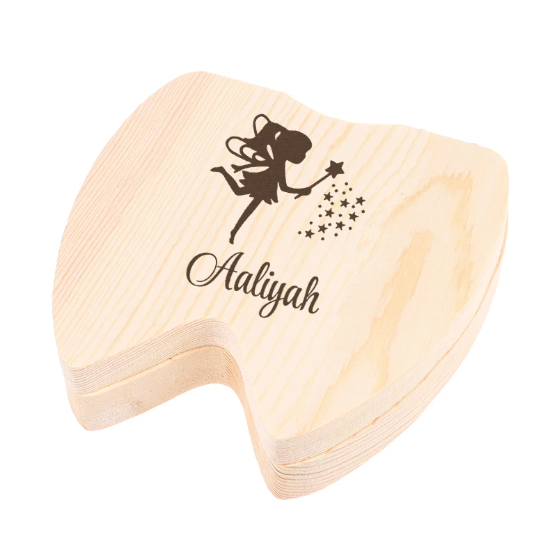 Personalized Tooth Fairy Stars Wood Tooth Holder Wooden Tooth Box Keep Teeth Baby Boxes Spanish Tooth Fairy Box