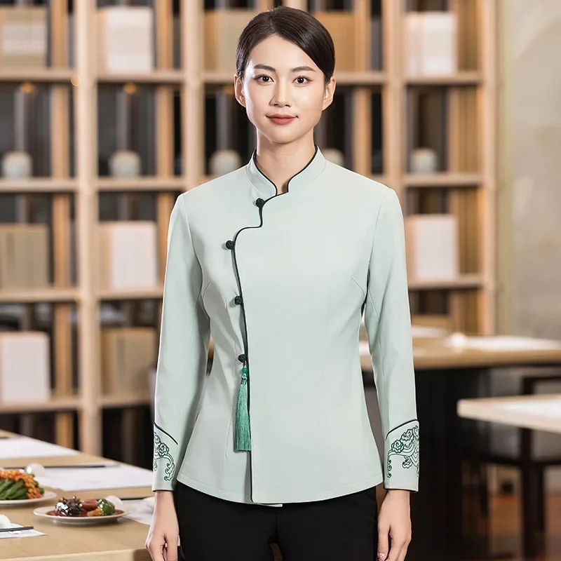 Hotel Restaurant Waiter Uniforms Long-sleeved Catering Food Service Waiter Overalls Fast Food Chef Western Restaurant Jacket