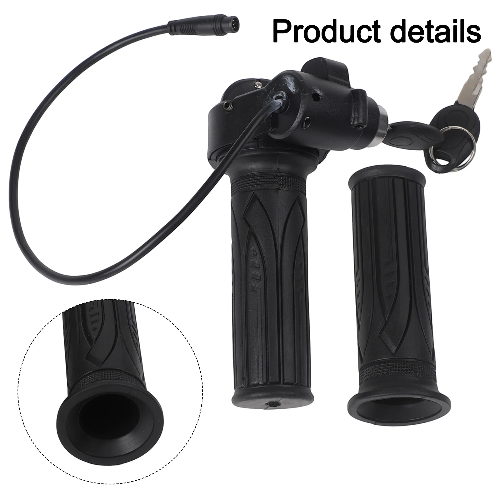 eBike Throttle Controller 48V with 6PIN Interface Keys Yellow Wire Lock for Electric Scooter Tricycle 22MM Handle Mount