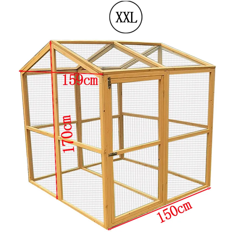 Solid wood net frame indoor and outdoor cat and dog cage chicken house nest room