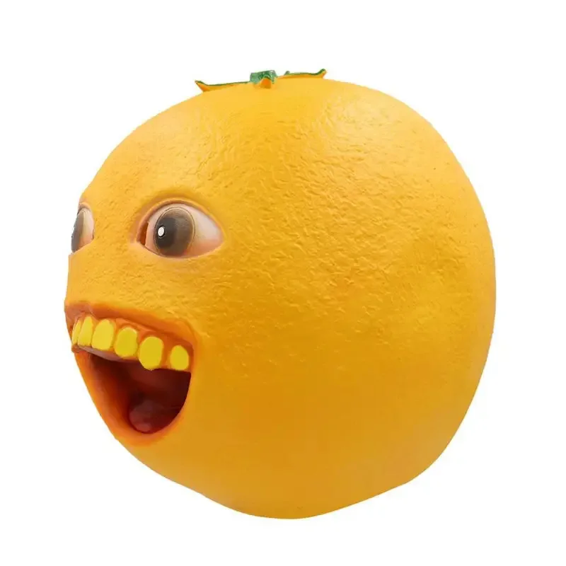 2025 aaa Ugly Annoying Orange, латексный шлем для косплея для взрослых, реквизит для ролевых игр, мяч, вечерние принадлежности для бара, тематическая маска на Хэллоуин F
