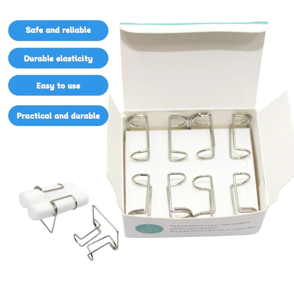 AG 4-Pack 1MM Dental Cotton Roll Holder Clips, Autoclavable Stainless Steel Steady Grip for Dental Isolation InstrumentsSupplies