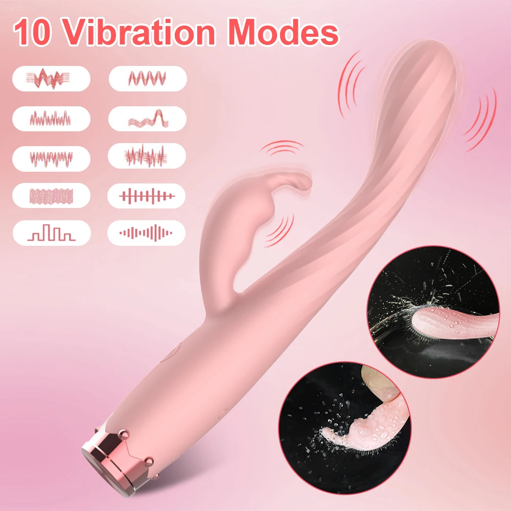 Beginner G-Spot Rabbit Vibrator for Women 10 Speed Nipple Clitoris Stimulation Female Orgasm Finger Shaped Sex Toys for Adult