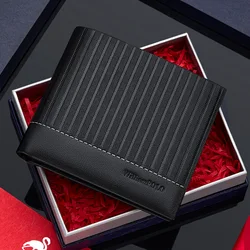 Leather men's wallet, fashionable and personalized card holder, multifunctional card bag