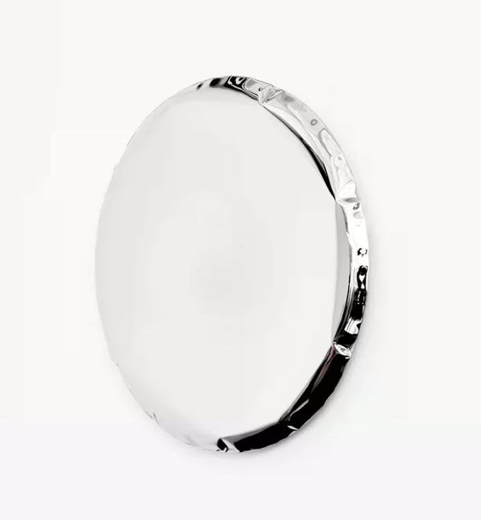 for Round Stainless Steel Decorative Mirror Light Luxury Style Living Room Wall-Mounted Mirror Electroplating Process Wall