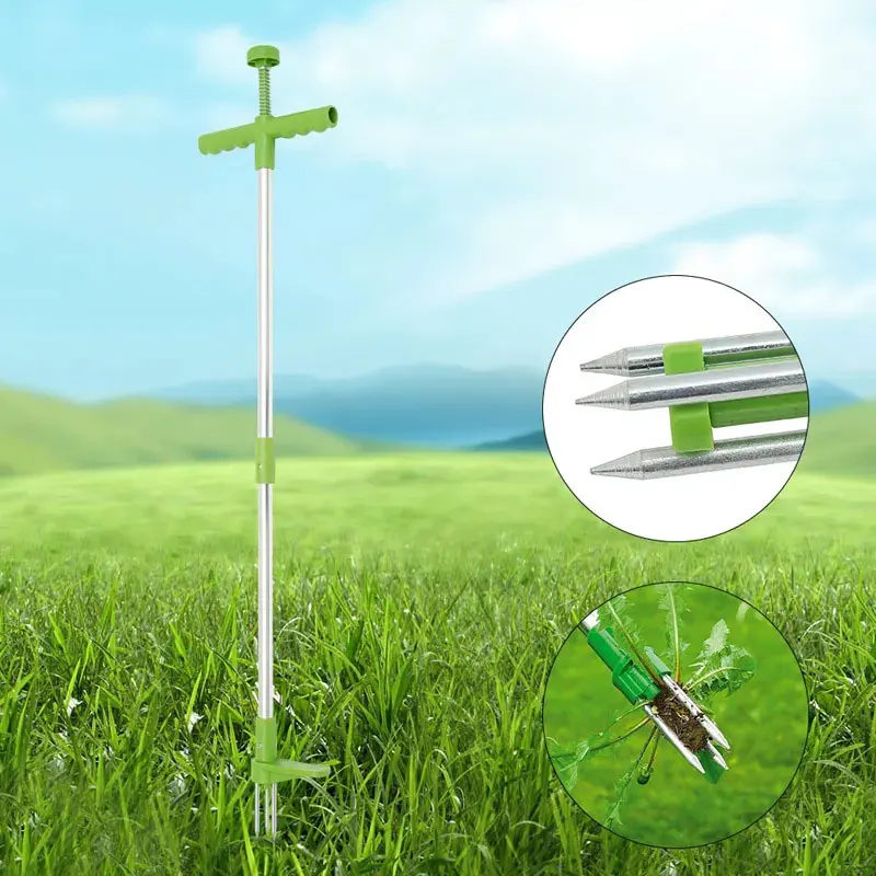 Innovative Remover Lawn Extractor Adjustable Stand Up Long Handle Weed Puller Tool