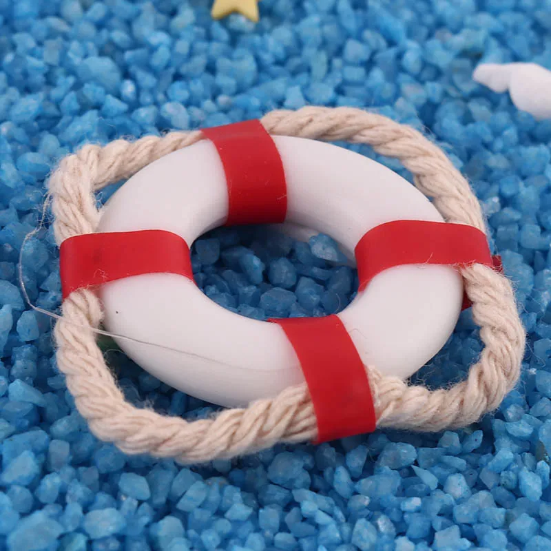 1Pc 1/12 Dollhouse Miniature Life Ring Life Buoy Mini Resin Simulation Swim Rings Model Toys Pretend Play Doll House Accessories