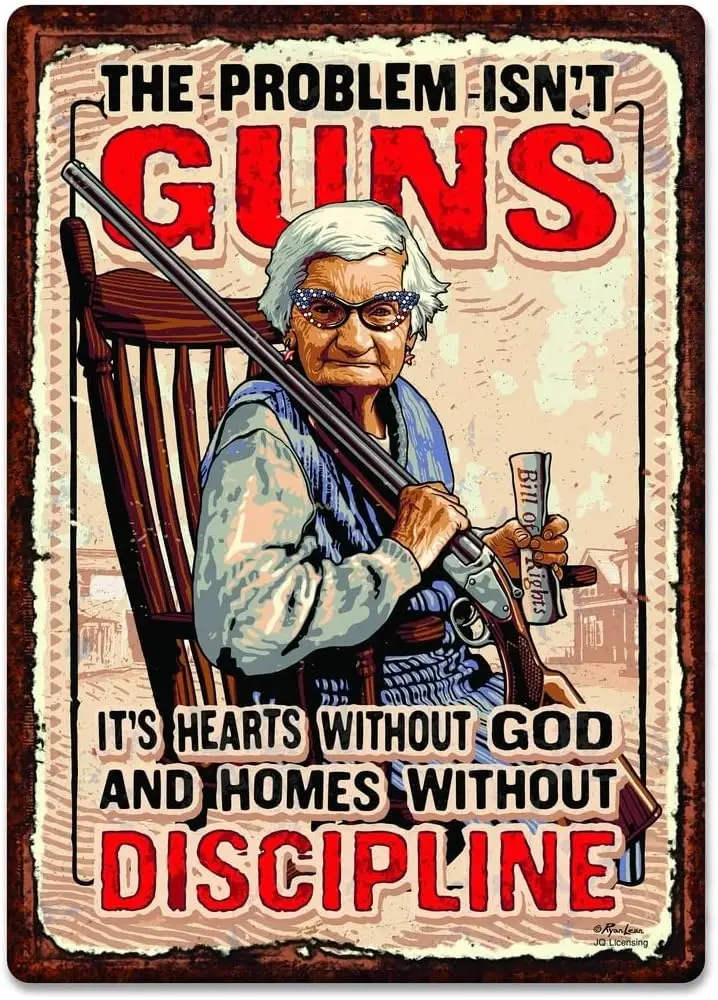 Robert Art The Problem Isn't Guns Tin signs | Retro DesignTin Metal Signs Wall Art | Thick Tinplate Print Poster Wall Decora