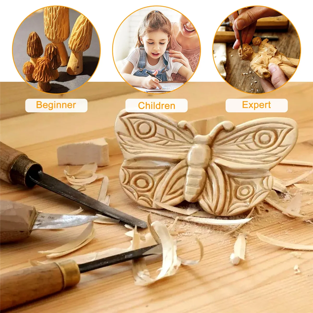 ABKM 6Pcs Basswood Carving Blocks for Wood Beginners Carving Hobby Kit DIY Carving Wood