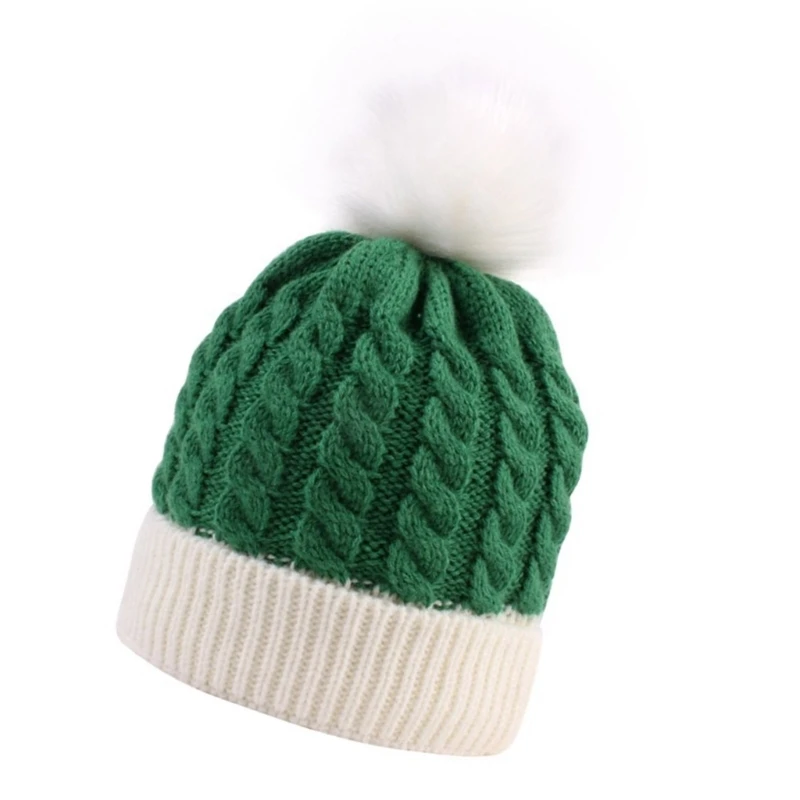 Toddler Holiday Knit Hat Classical Color Matching Warm Bonnet for Boys and Girls Winter Celebrations Party Headgear