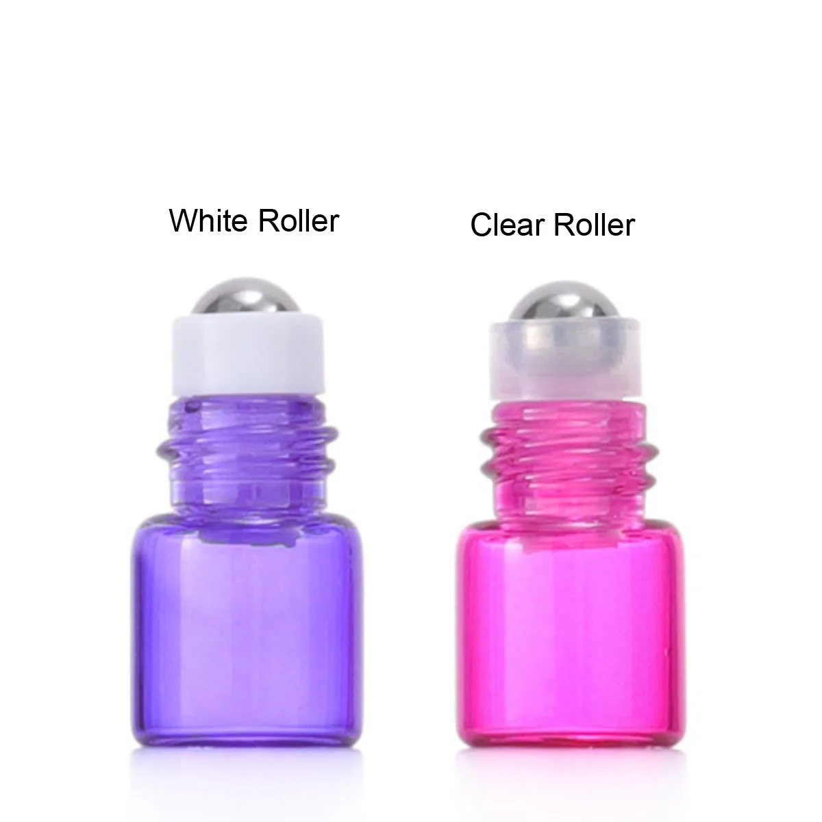 200X 1ml Mini Glass Roll on Bottle Sample Vials Roller Ball for Perfume Essential Oils with Gold Color Cap/Lid Portable