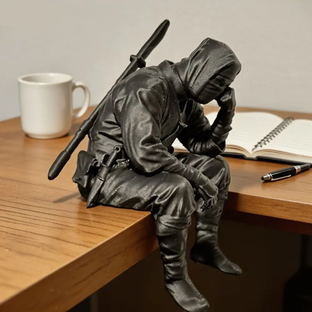 Japanese Style 3D Printed Ninja Figurine Japanese Style Funny Samurai Statue Decoration Desktop Ornament Office