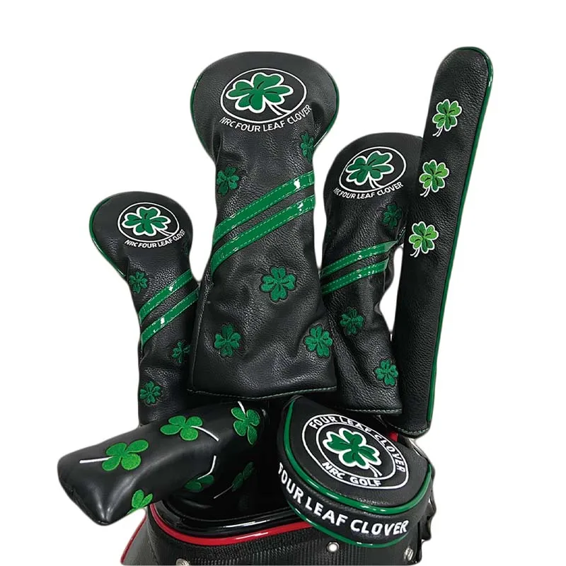 

Golf Head Covers Suitable for Driver Fairway Wood Hybrid Putter Covers (460cc) Four Leaf Clover Golf Club Cover 1 PCS