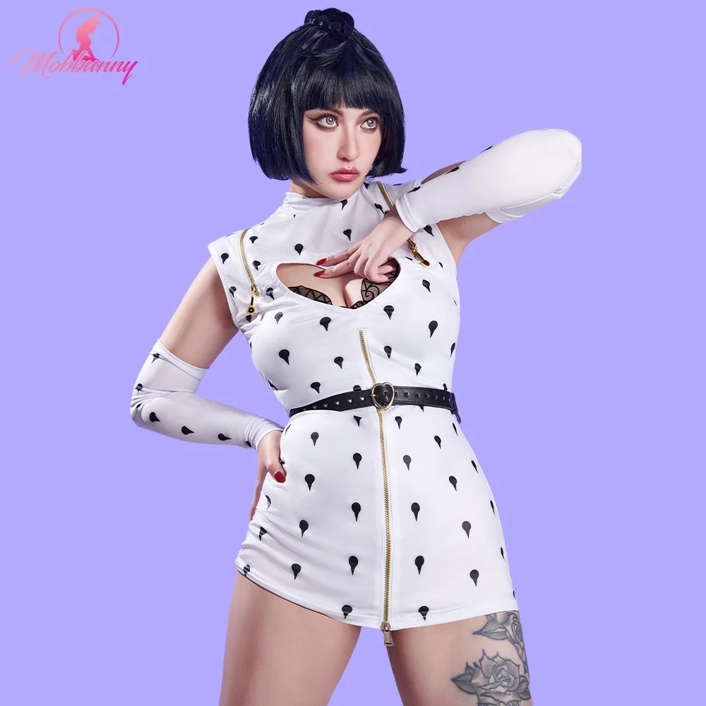 MOBBUNNY Bruno Derivative Women Lingerie Set Bodysuit and Dress with Sleeve and Belt Cosplay Costume