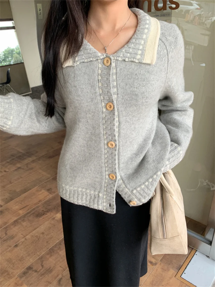 

Alien Kitty Sweet Sweaters OL Women Loose Knitwear New Chic Spring All Match Cardigans Office Lady Loose Daily Gentle Coats