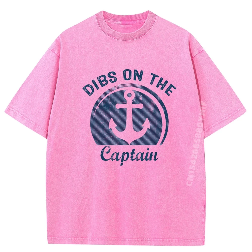 

Dibs On The Captain Funny Boating Boat Lover Men Graphic Tees Mens Comfortable Washed Shirt Mens Clothes