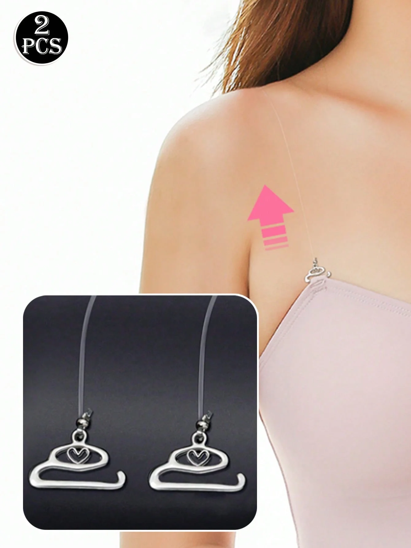 2pcs/set Women's Transparent Invisible Anti-slip Bra Straps, Thin Shoulder Straps Underwear Accessories