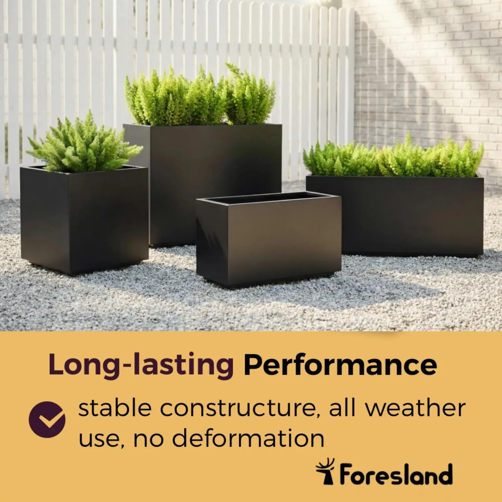 40Wx12Dx16H Black Metal Planter Box, Easy Assembly Raised Garden Bed