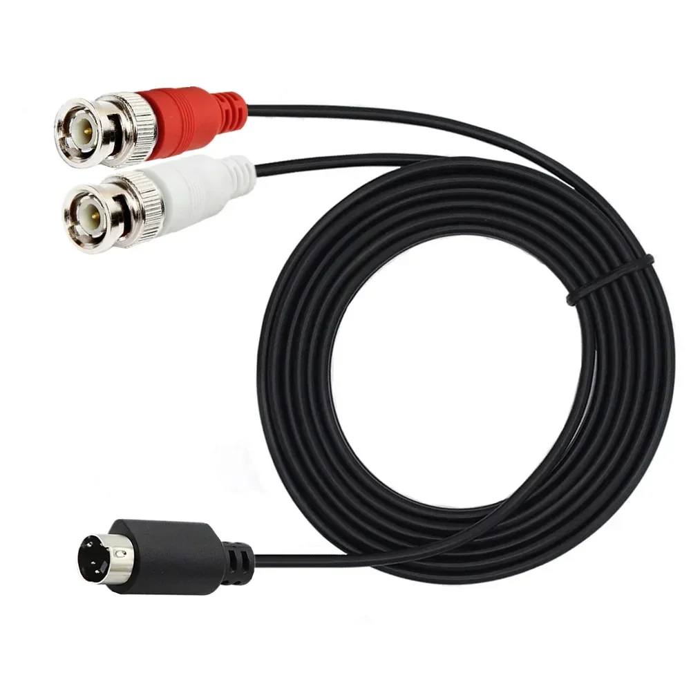 S-Video 4Pin Male Plug To Two BNC Male Plug Y Splitter Connector Adapter Cable Cord 25cm 1.5m