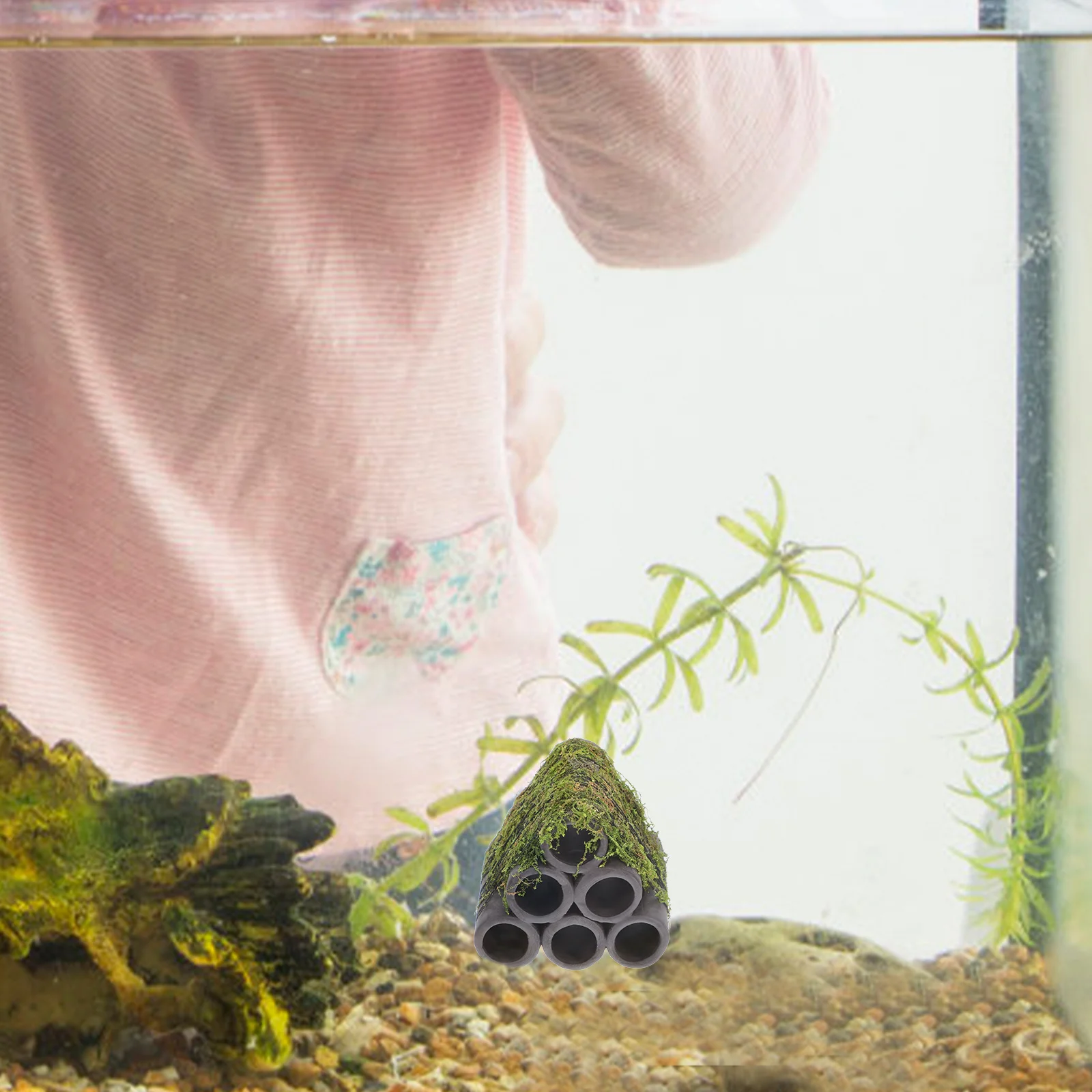 

Aquarium Ceramic Shrimp Tube Moss Hiding Breeding Cave Betta Fish Shelter Fish Tank Accessory Aquarium Plants Hiding Cave