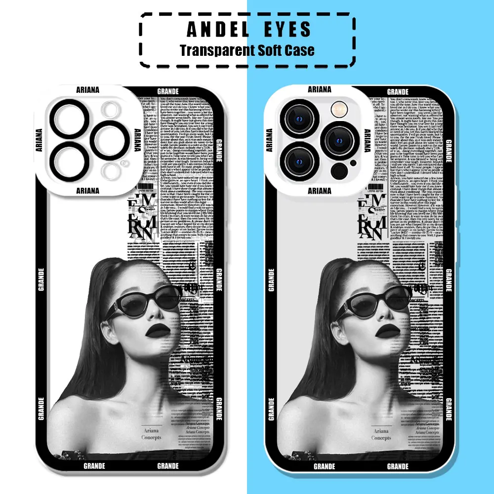 Singer A-Ariana G-Grande Phone Case For Samsung Galaxy S24 Ultra S20 S21 S22 S23 Plus Fe Note 20 S24 Ultra 5G Transparent Cover