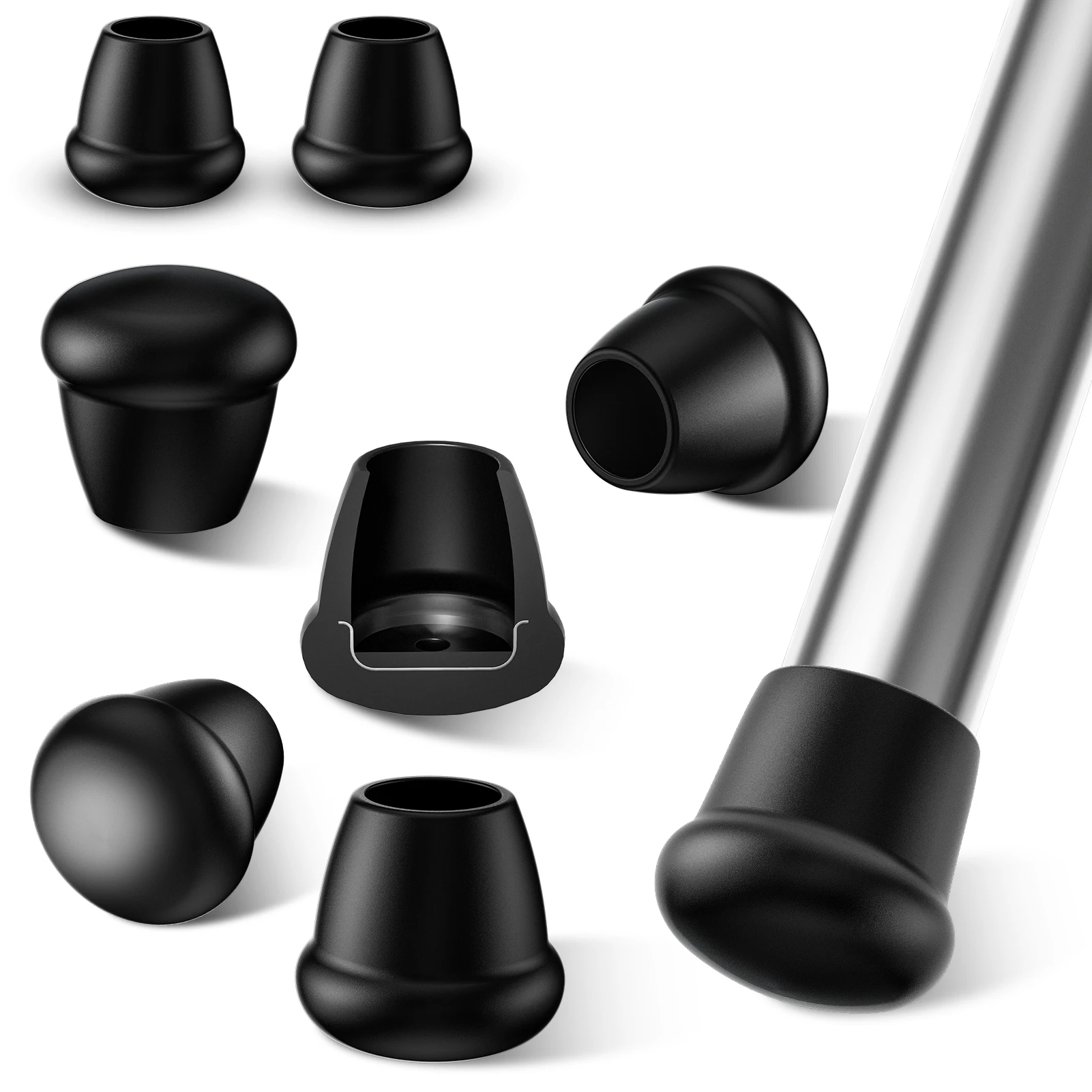 0.75inch Black Chair Leg Floor Protectors Foot Cover Silicone Furniture Table Feet Protect Hardwood Floor from Scratches