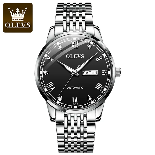 Original OLEVS Paaruhr His Hers Uhrensets, wasserdichte Liebhaber-Armbanduhr, Geschenke für Männer und Frauen, automatische mechanische Uhren