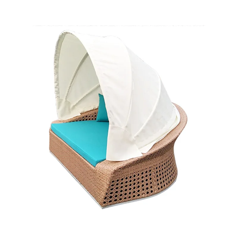 

Outdoor rattan sofa bed, pool round bed, beach , villa courtyard rattan