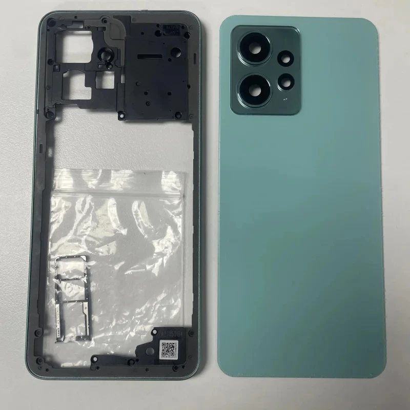 

Корпус для телефона Redmi Note 12 4G, средняя рамка, задняя крышка аккумулятора, крышка панели, объектив задней камеры, лоток для SIM-карты