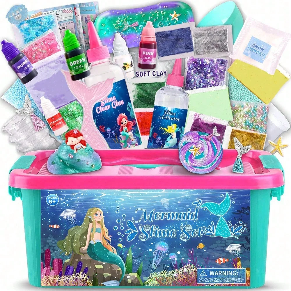 1 box, Slime Set, Mermaid Clay Toys, Creative, Stress Relieving Toys, Gift for Children, Toy Set that Both Boys and Girls Will L