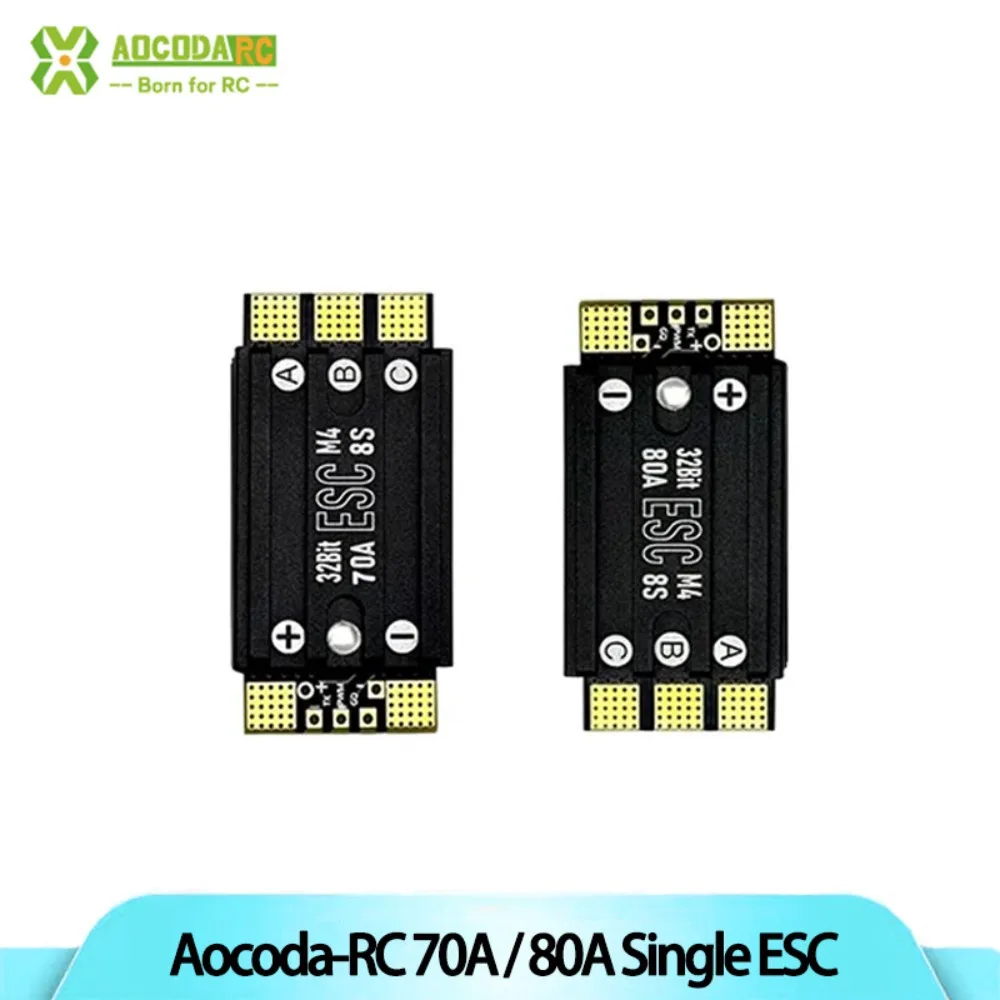 Aocoda-RC 48K AM32 3-8S 70A / 80A Single ESC 70A 80A AT32F421K8U7 Chip Supports Dshot Call Back For FPV Racing Drone Parts